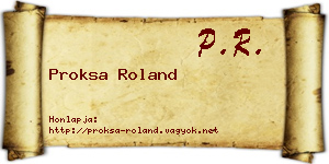 Proksa Roland névjegykártya